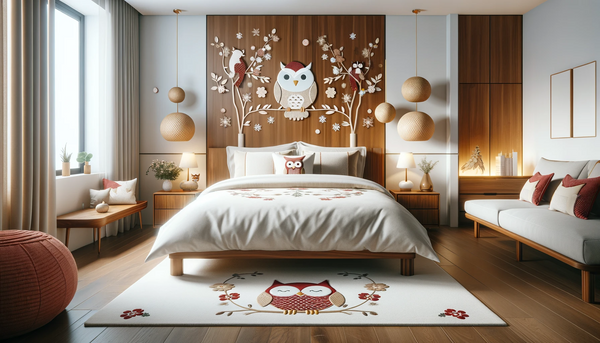 Bedroom Design Inspiration with Japanese Christmas Owl