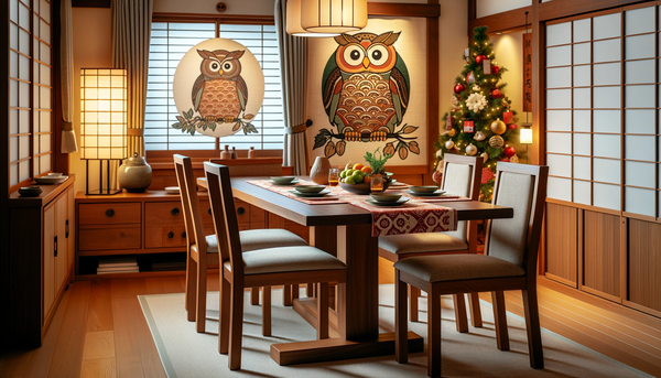 Dining Room Design Inspiration with Japanese Christmas Owl