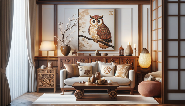 Living Room Design Inspiration with Japanese Christmas Owl