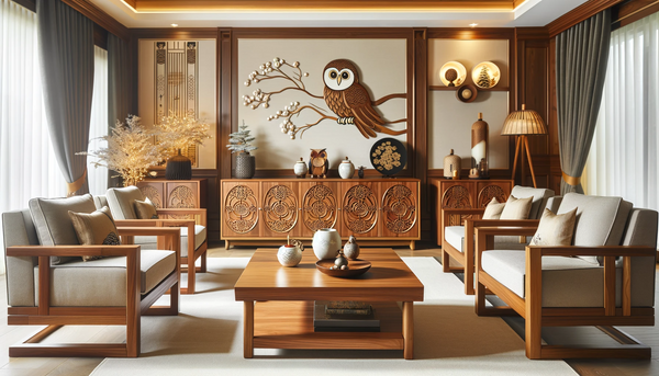 Living Room Design Inspiration with Japanese Christmas Owl