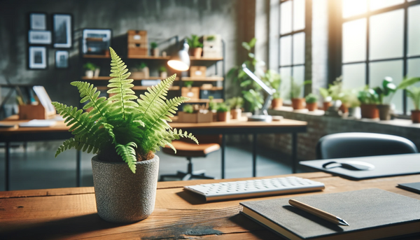 Picture of a Happy Fern in an Eco-Friendly Workspace