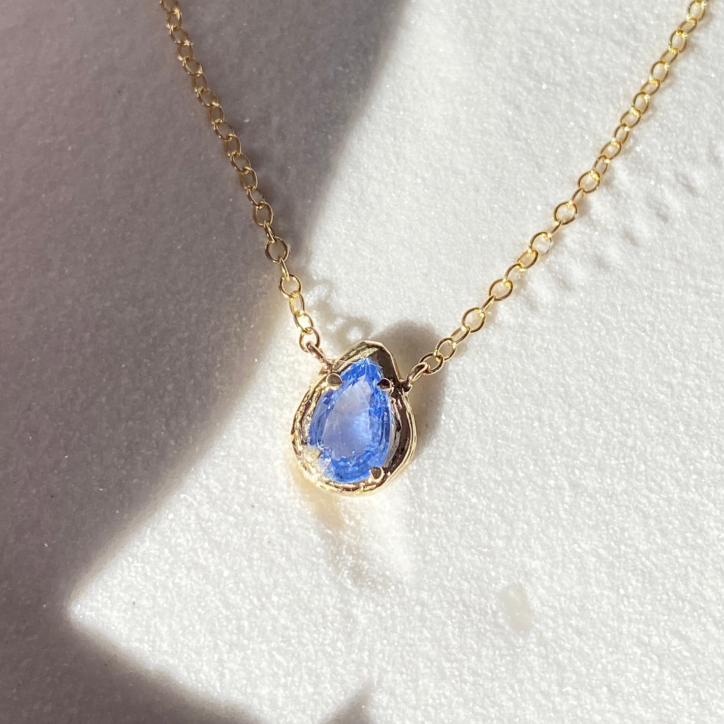 sapphire teardrop pendant