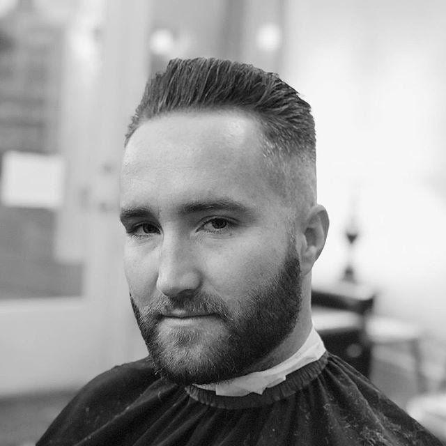 Danburry.barber repost on a finished haircut styled with prospectors pomade
