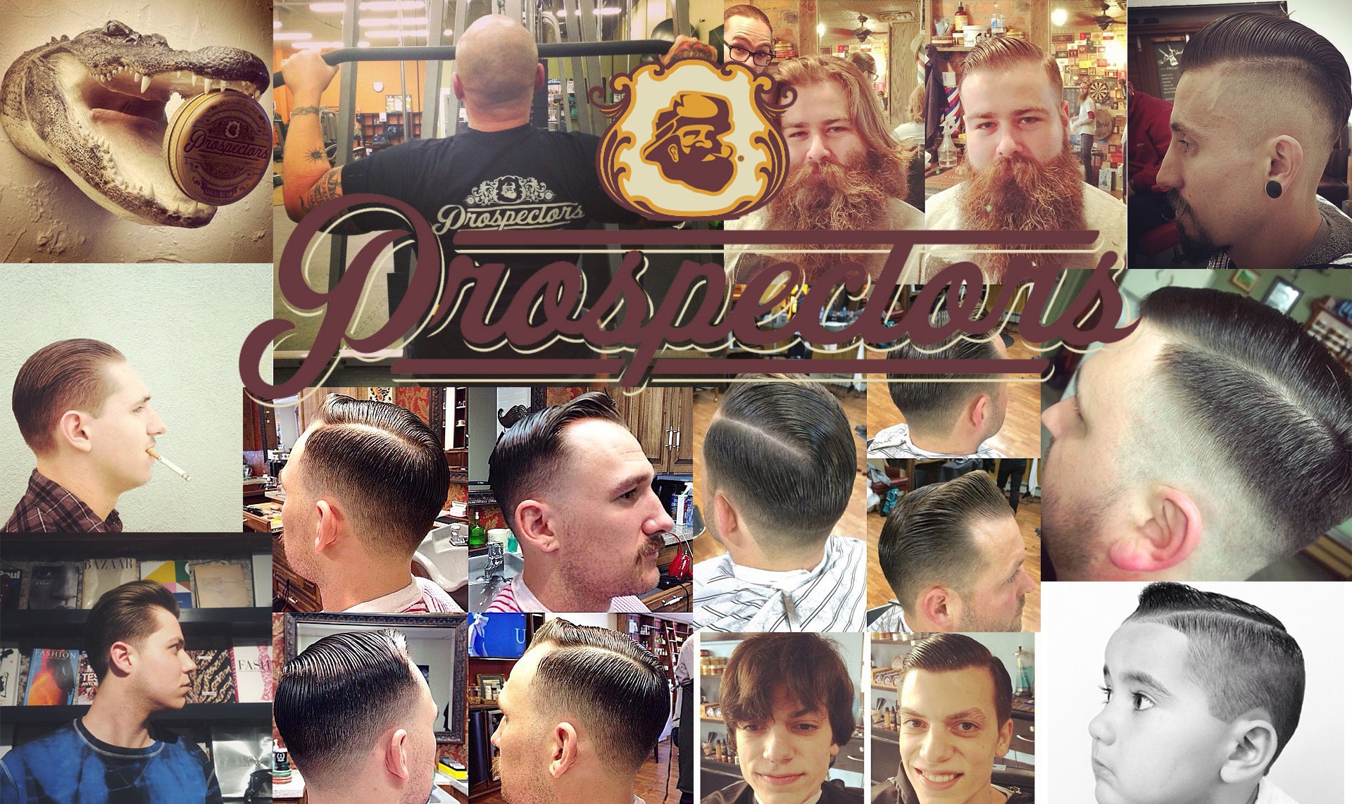 Collage Prospectors pomade supporters barbers hairstyles barbershop 