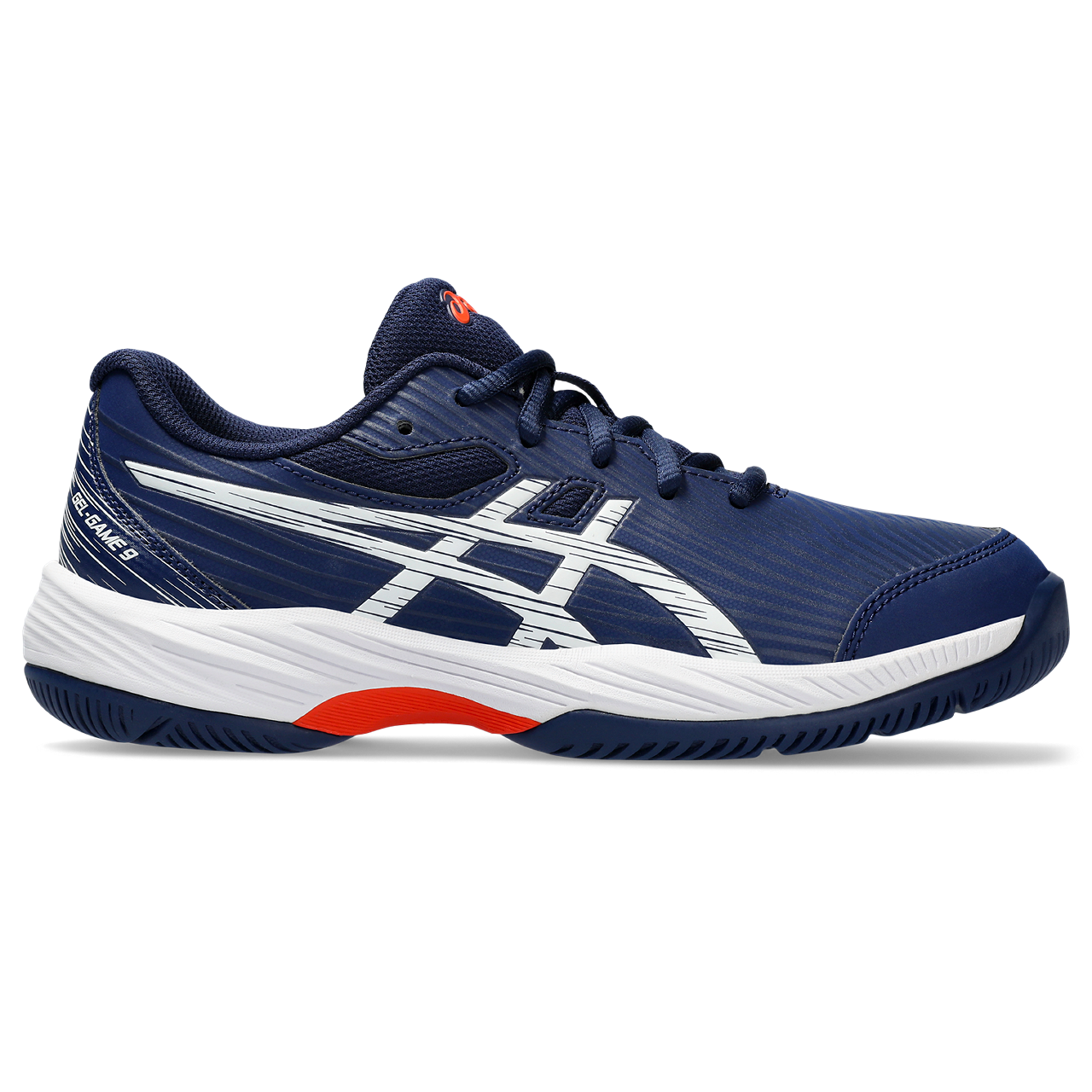 Asics Junior Gel Game 9 Tennis Shoes Blue Expanse White