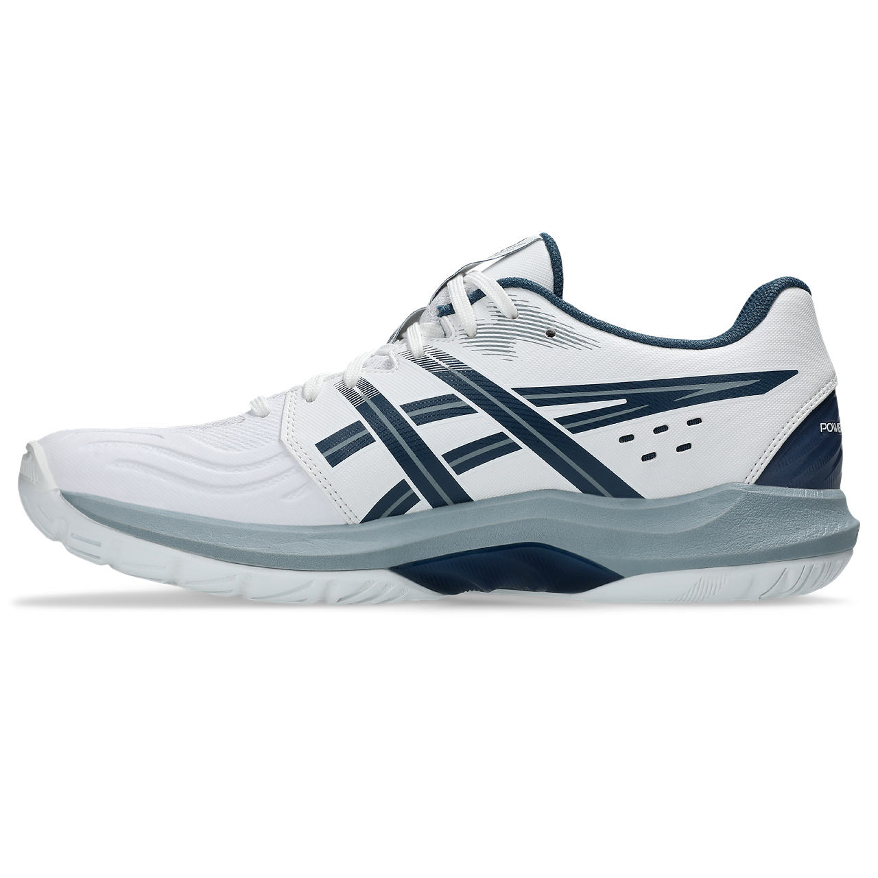 Asics Men's Powerbreak FF Indoor Court Shoes White Vintage Indigo