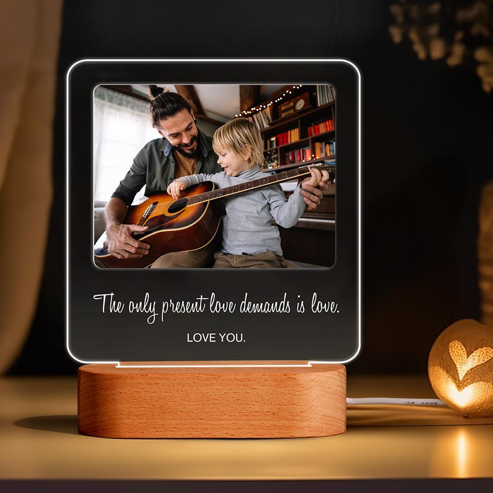 Father's Day Gifts Custom Photo Night Light Collage LED Light Gift For Him - Couplegiftcustom