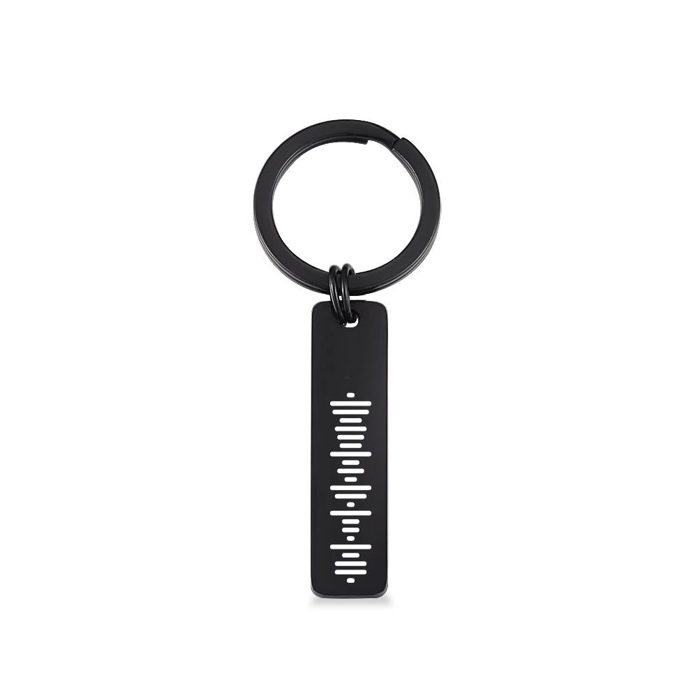 Single Side Engraved Stainless Steel Scannable Spotify Code Music Keychain - Couplegiftcustom
