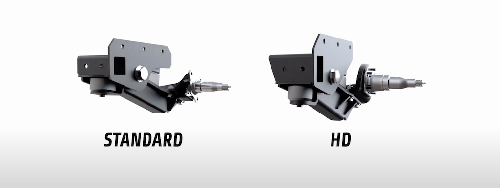 standard axle-less trailer suspension vs HD