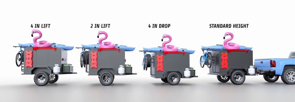 Different ride heaights for axle-less suspensions