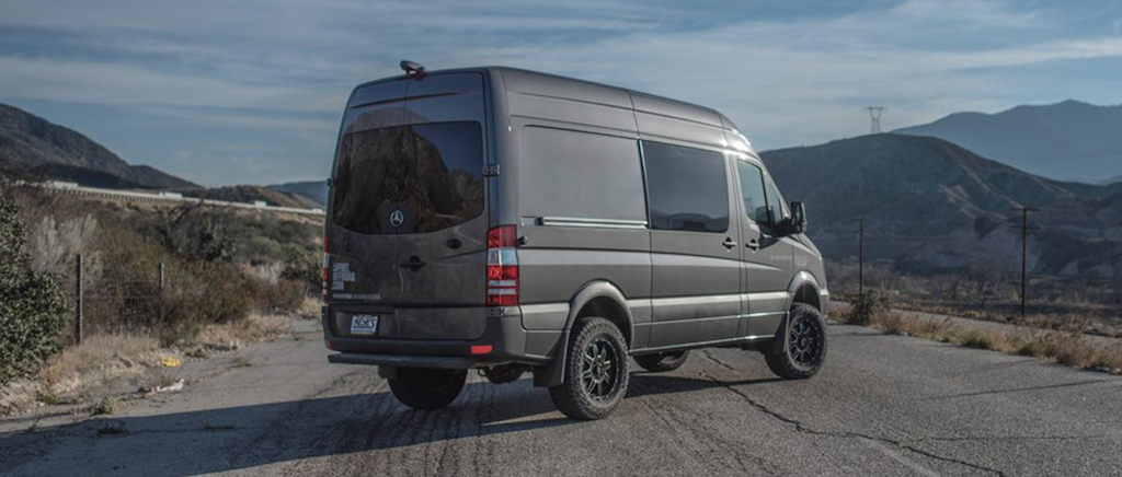 Mercedes Sprinter Van with upgraded suspension