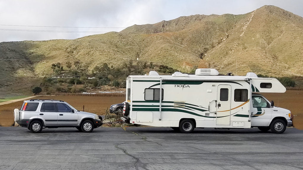 RV flat towing daily driver to save gas on trip