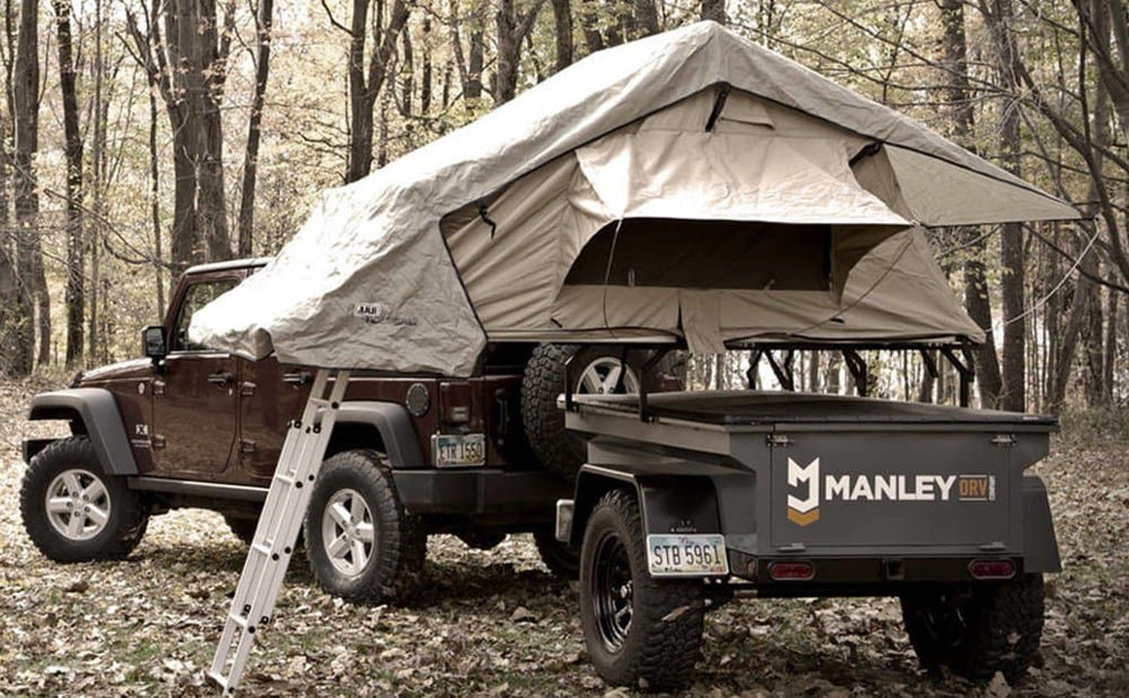 Jeep with off-trailer and tent in Ontario