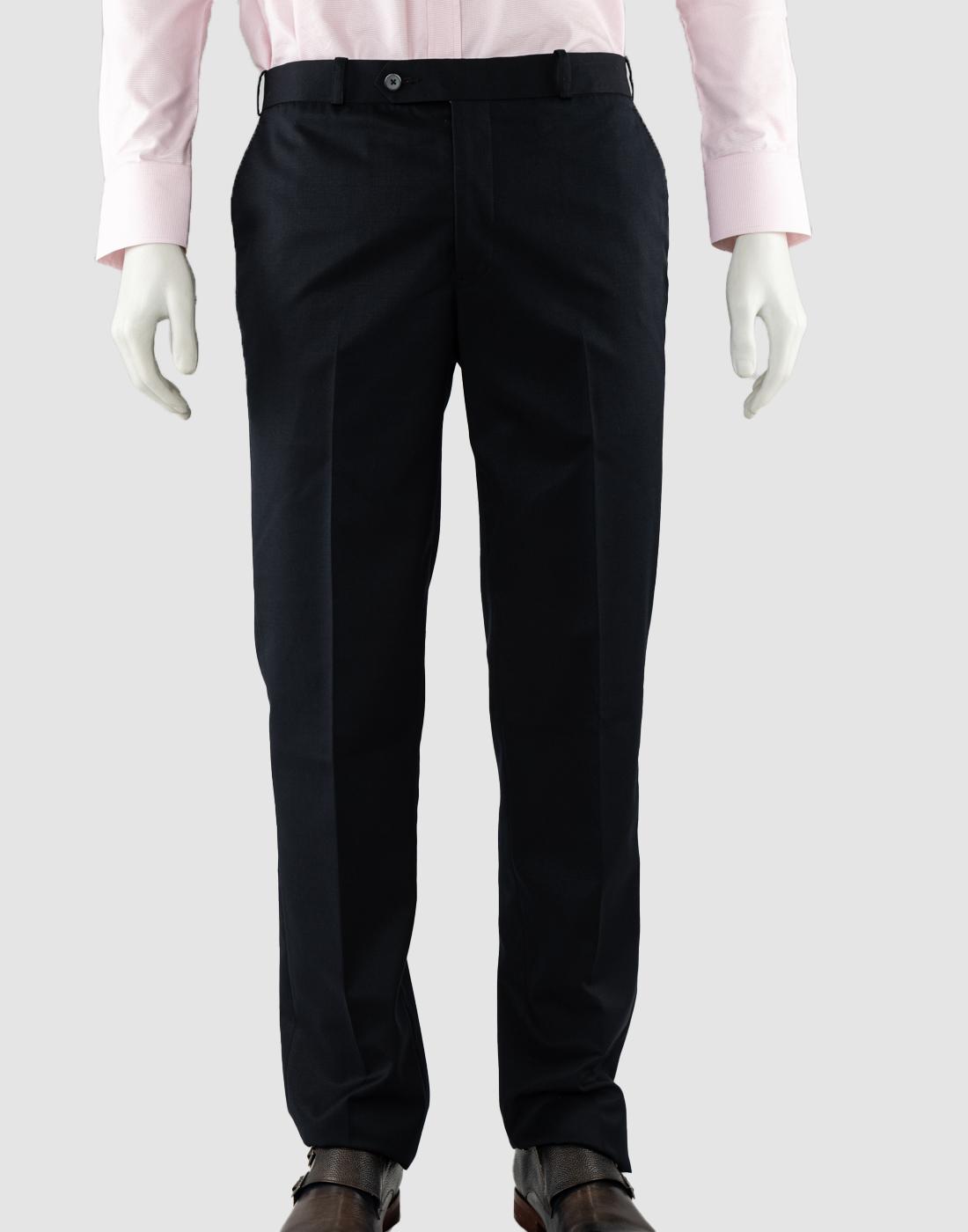 Buy Tailored Fit Cotton Navy Trouser  Zodiac