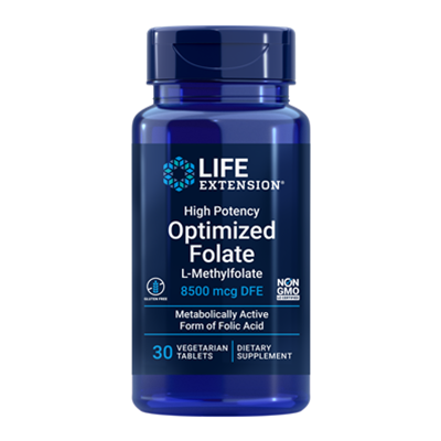 High Potency Optimized Folate (L-Methylfolate) - 30 Tablets | Life Extension