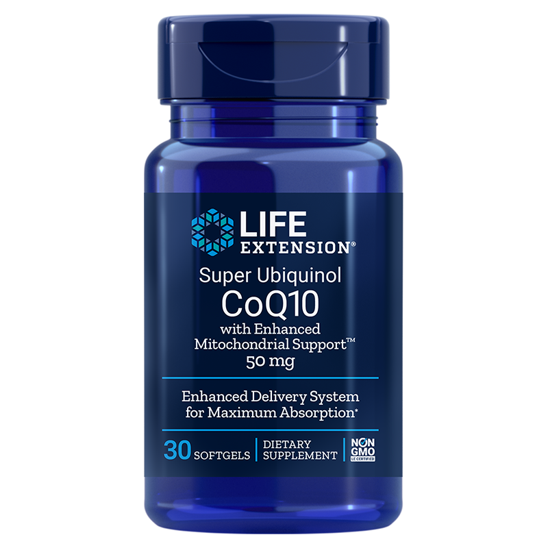 Super Ubiquinol CoQ10 with Enhanced Mitochondrial Support 50mg - 30 Softgels | Life Extension