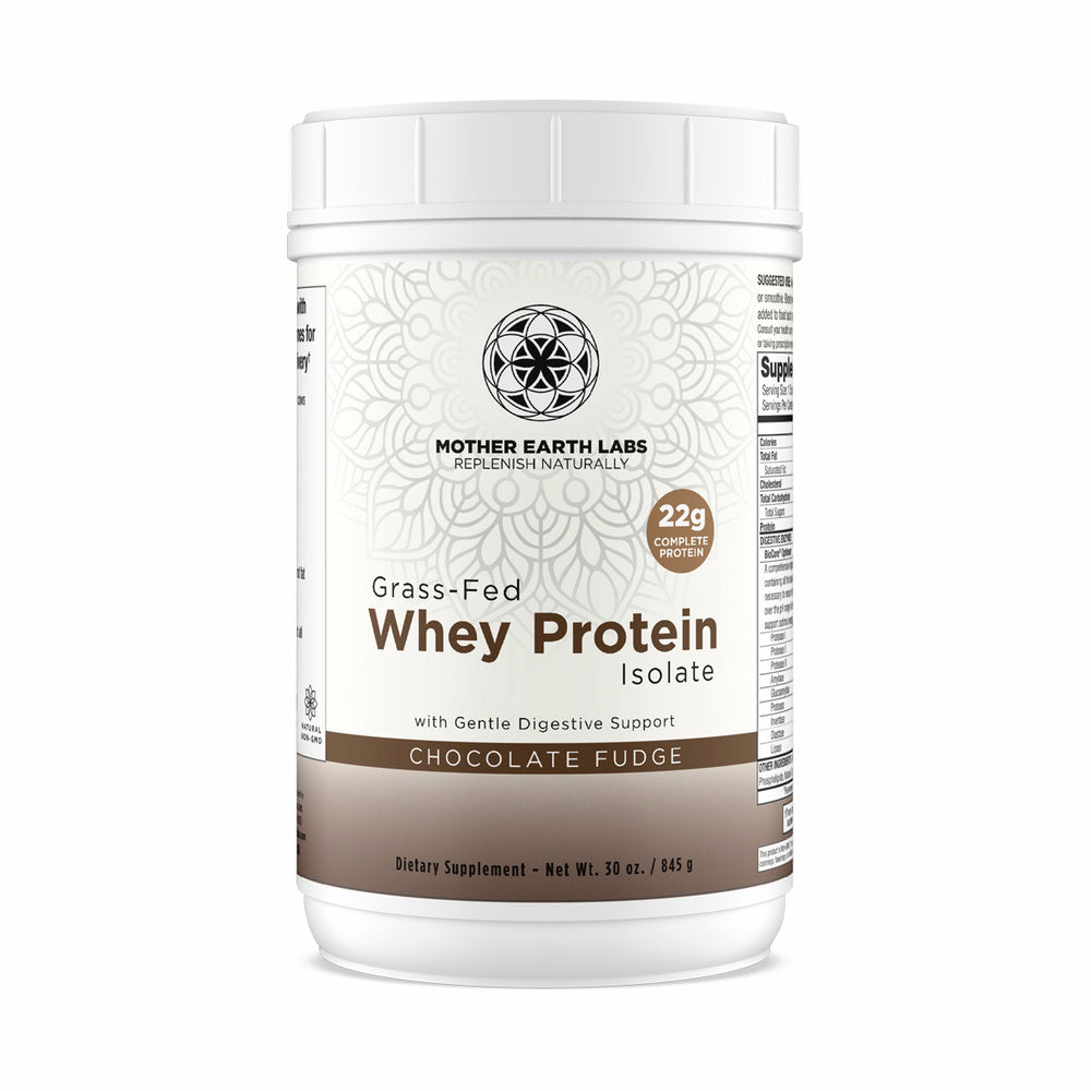 Grass-Fed Whey Protein Isolate (Chocolate Fudge Flavour) - 907g | Mother Earth Labs