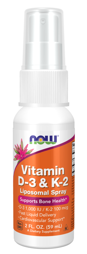 Vitamin D3 & K2 Liposomal Spray - 59ml | NOW Foods