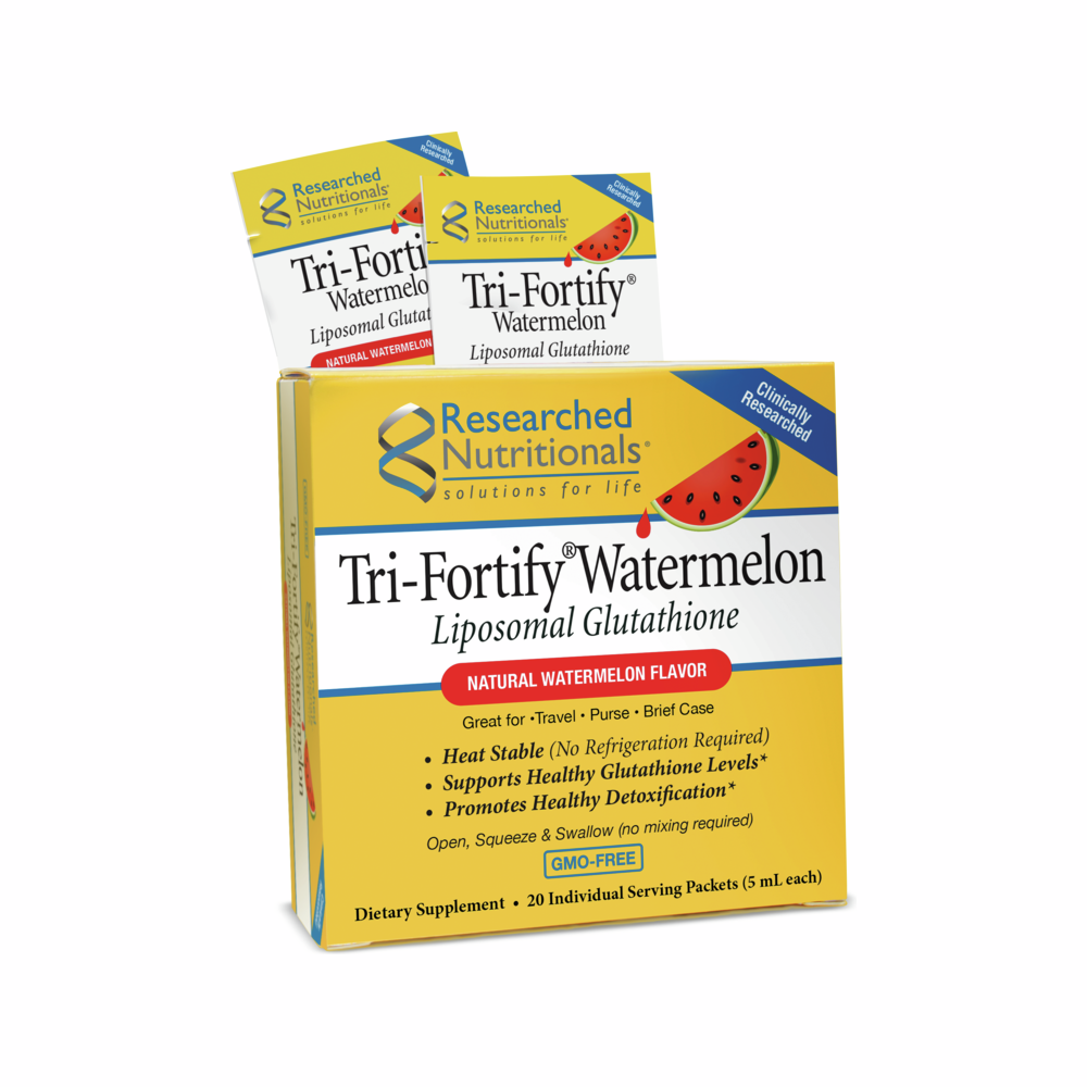 Tri-Fortify Watermelon (Liposomal Glutathione & Vitamin C) - 20 Pack Box | Researched Nutritionals