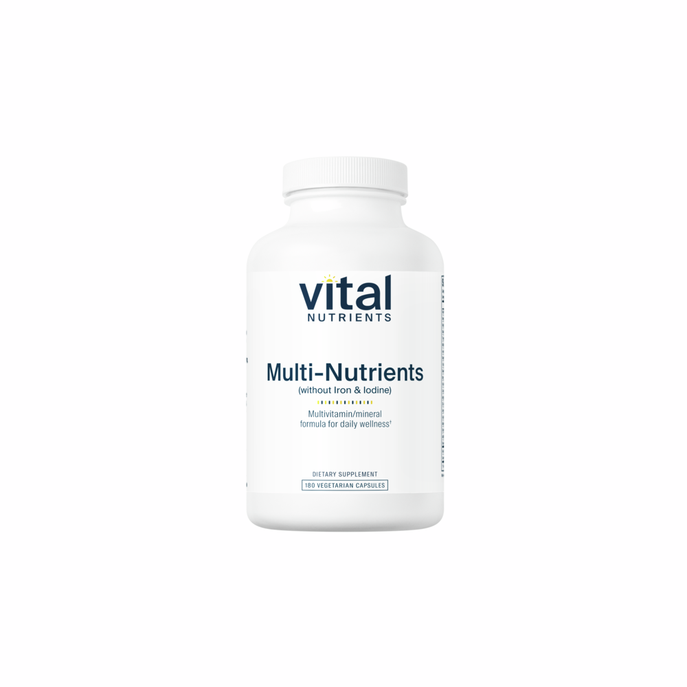 Multi-Nutrients (No Iron or Iodine) - 180 Capsules | Vital Nutrients