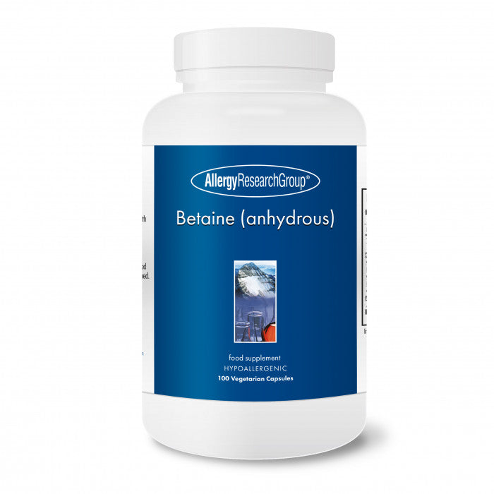 Betaine (anhydrous) 750mg - 100 Capsules | Allergy Research Group