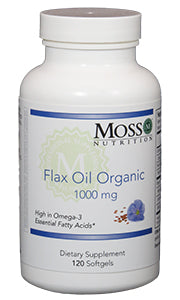 Flax Oil Organic 1000mg - 120 Softgels | Moss Nutrition