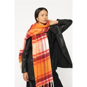 Picture of REplaid Oversized Mohair Scarf - Orange & Red