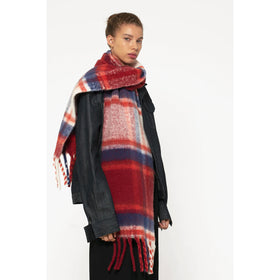 Picture of REplaid Oversized Mohair Scarf - Red & Navy