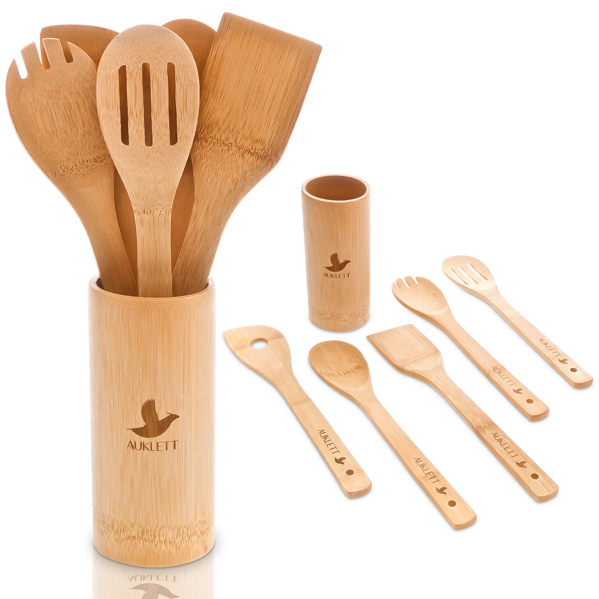 Product picture of 5 Set Bamboo Cooking Utensils Set with Holder