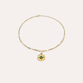 Picture of ASTRID NECKLACE - 18ct Gold Plated - Green Malachite