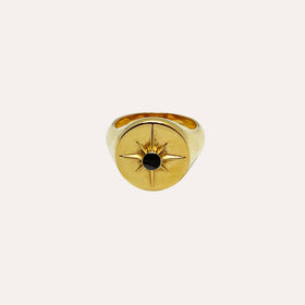 Picture of ASTRID RING - 18ct Gold Plated - Onyx