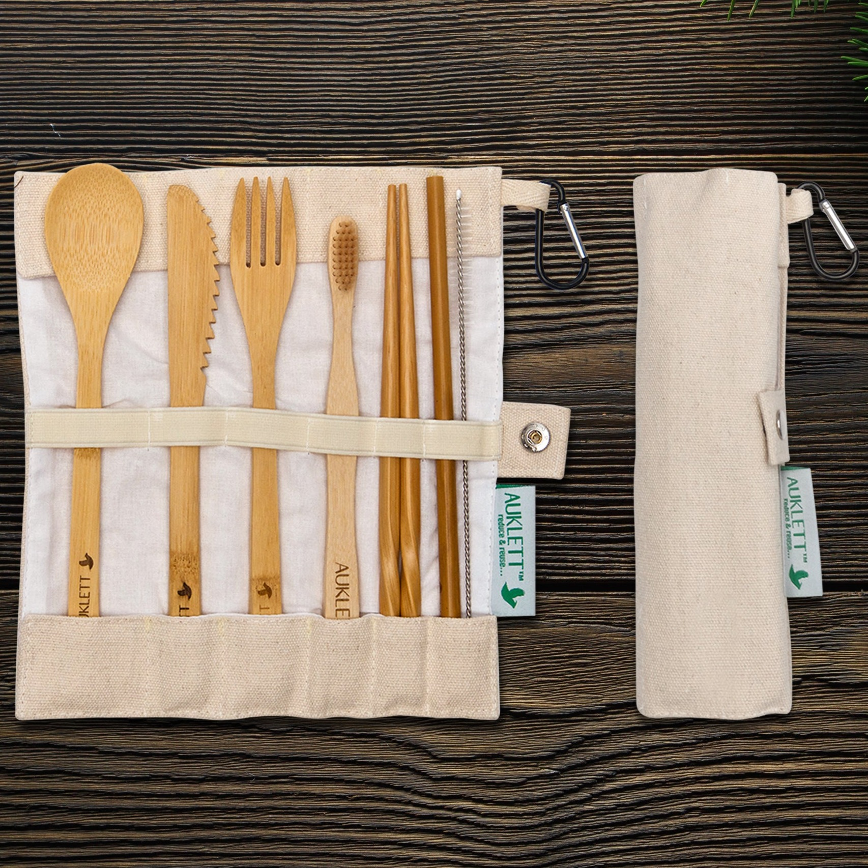 Product picture of Bamboo Cutlery Travel Set – Beige