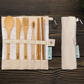 Picture of Bamboo Cutlery Travel Set – Beige