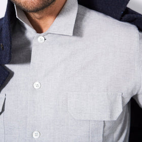 Picture of Recycled Italian Light Grey Flannel Over-Shirt