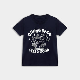 Picture of Kids 'Giving Back Feels Good' Navy Organic Cotton Graphic T-shirt