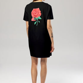 Picture of Black Flower T-Shirt Dress
