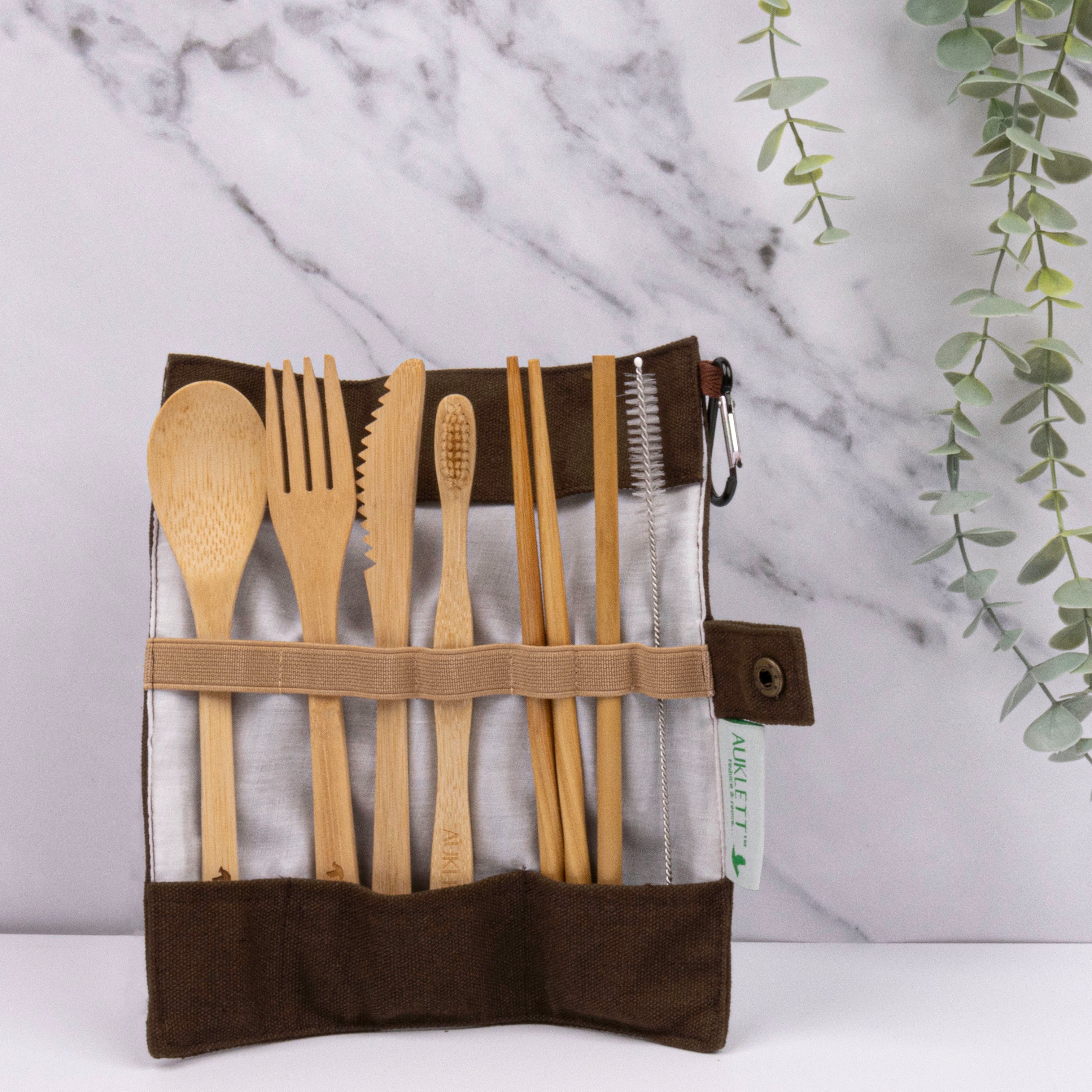 Product picture of Bamboo Cutlery Travel Set – Brown