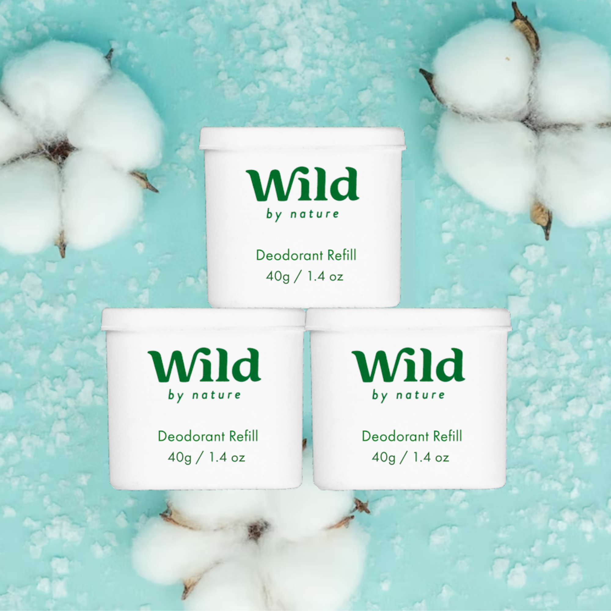 Wild Aqua Case + Fresh Cotton Deo Refill - Starter Pack 142g