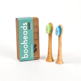 Picture of Soniboo - Bamboo Electric Toothbrush Heads Compatible with Sonicare* | Polish Clean 2PK Green & Blu