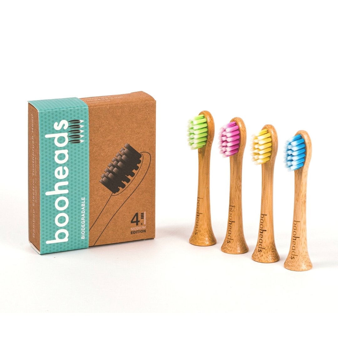 Product picture of booheads - 4PK - Bamboo Electric Toothbrush Heads - Polish Clean