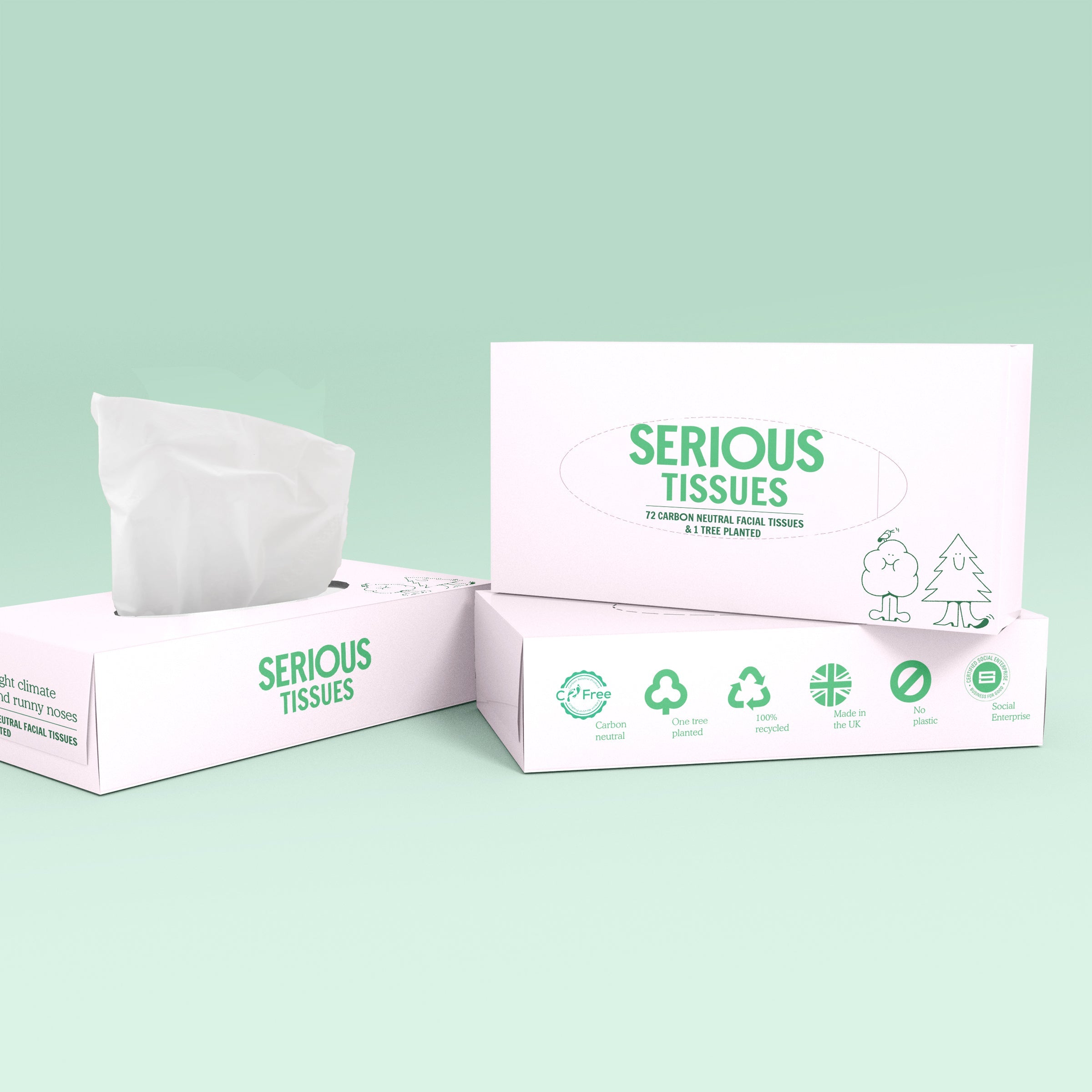 Product picture of Sustainable, UK-made 3-Ply Facial Tissues