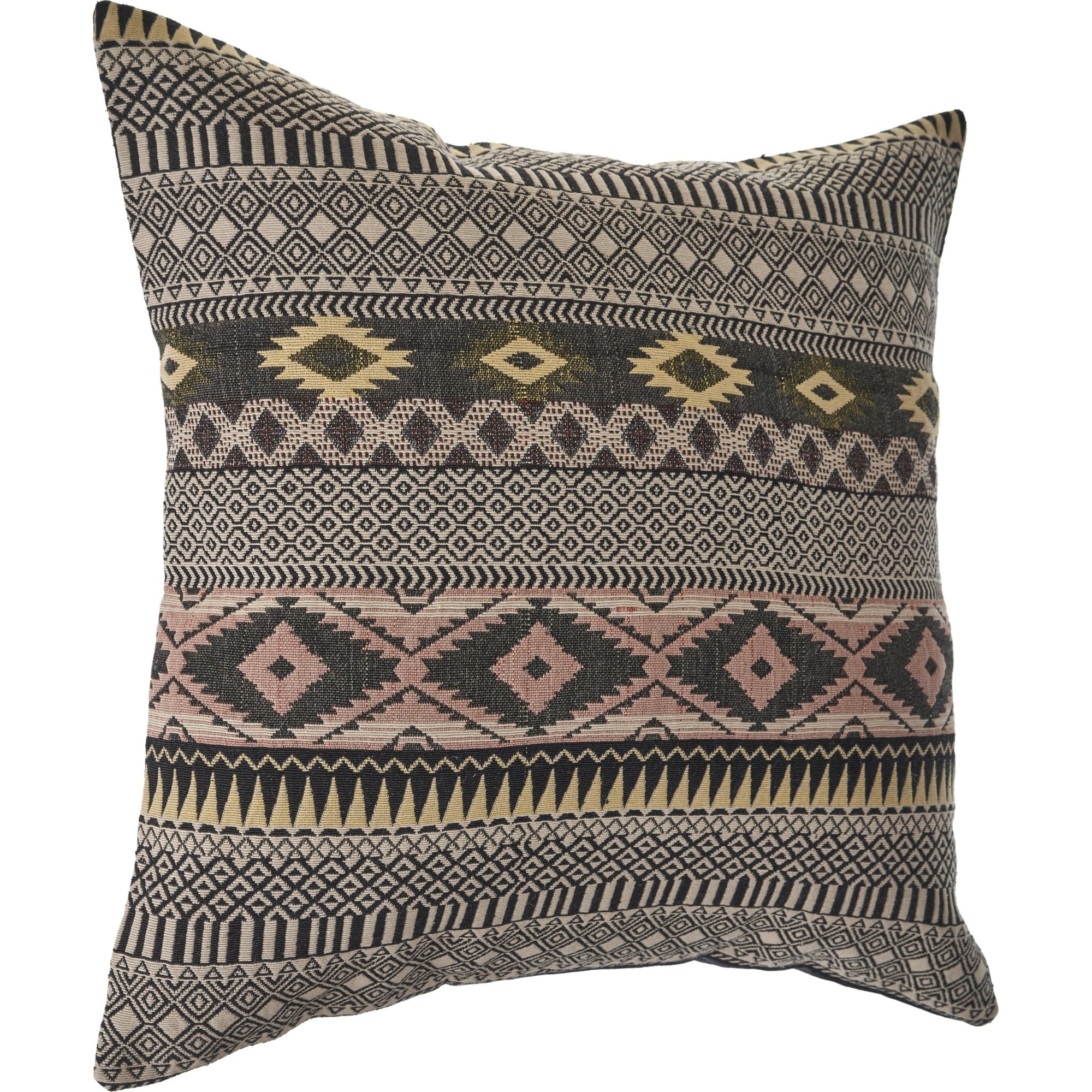 Kentin Geometric Shapes Cotton Throw Pillow Union Rustic Color: Brown