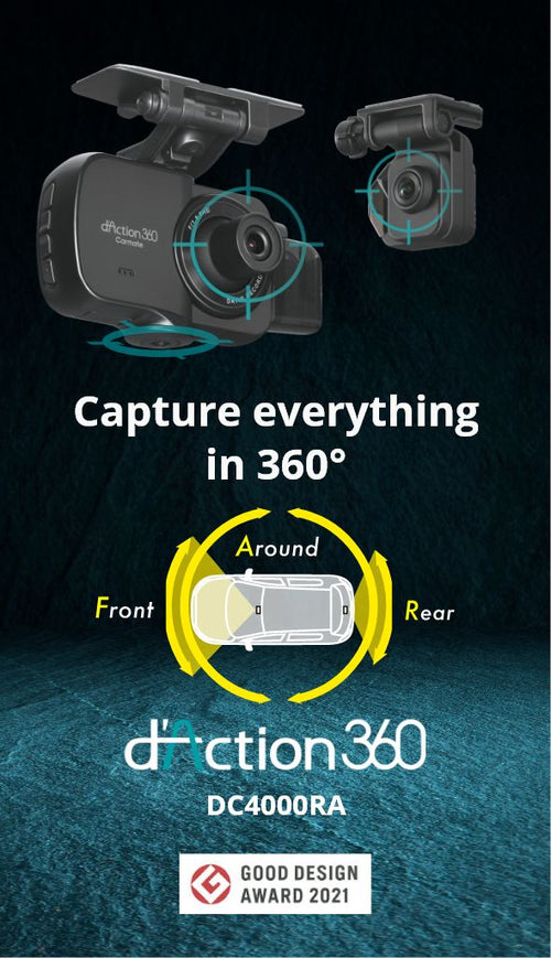 Capture everything in 360°, dAction360 DC400RA, Good Design Award 2021, Front Around Rear