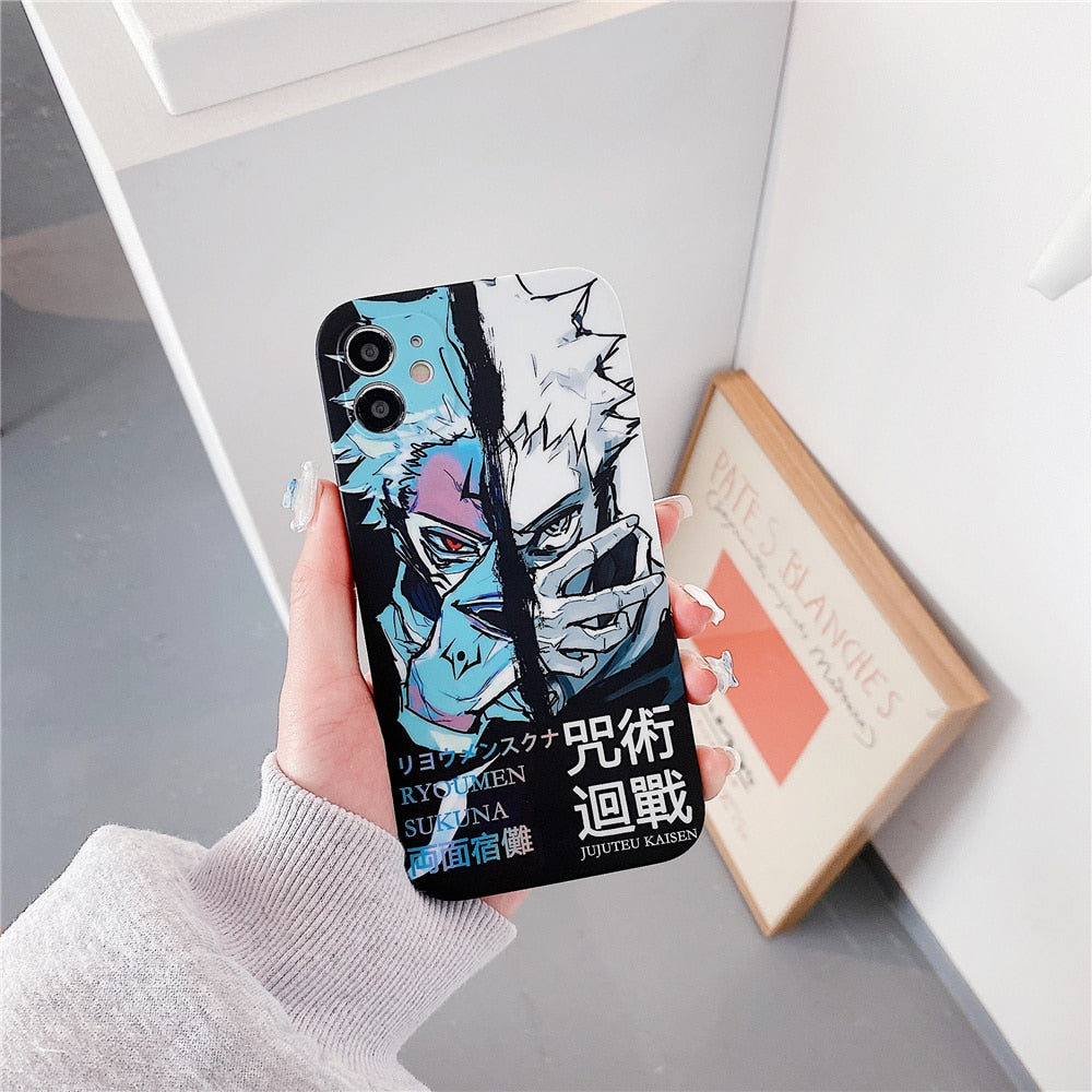 Cool Japan Anime Jujutsu Kaisen Ryomen Sukuna Phone Case for iphone 14 13 12 11 Pro X Xs Max XR 7 8 Plus SE20 Silicon Soft Cover