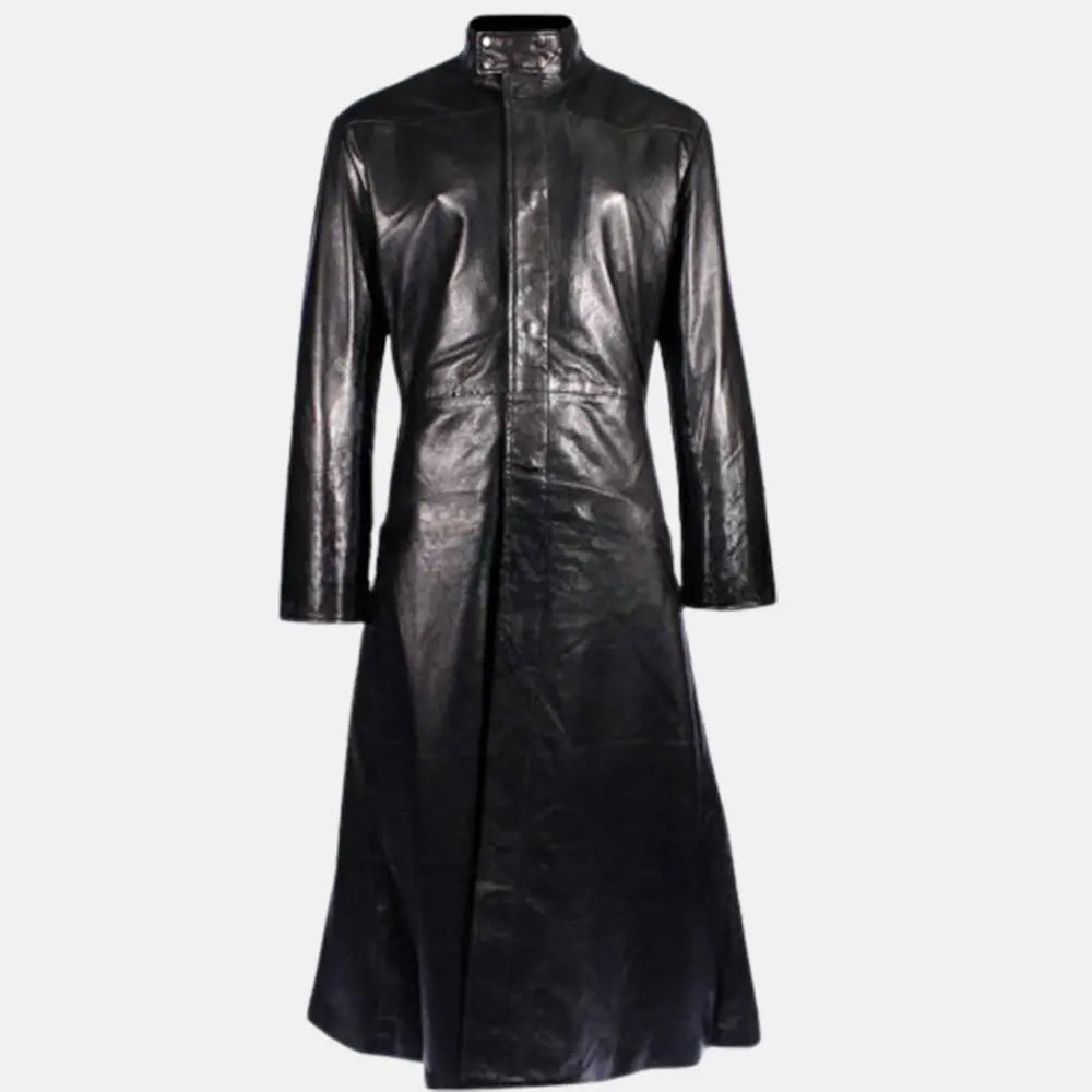 The Matrix Neo (Keanu Reeves) Black Trench Leather Coat