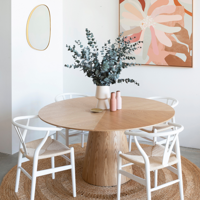 wishbone chair marble table