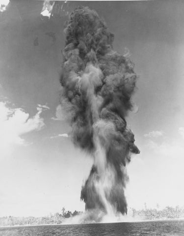 At Morotai NCDU 21 with MacArthur's 7th Fleet makes a channel using 8 tons of explosives in a single blast. Debris was thrown 800 yards or nearly a half mile.