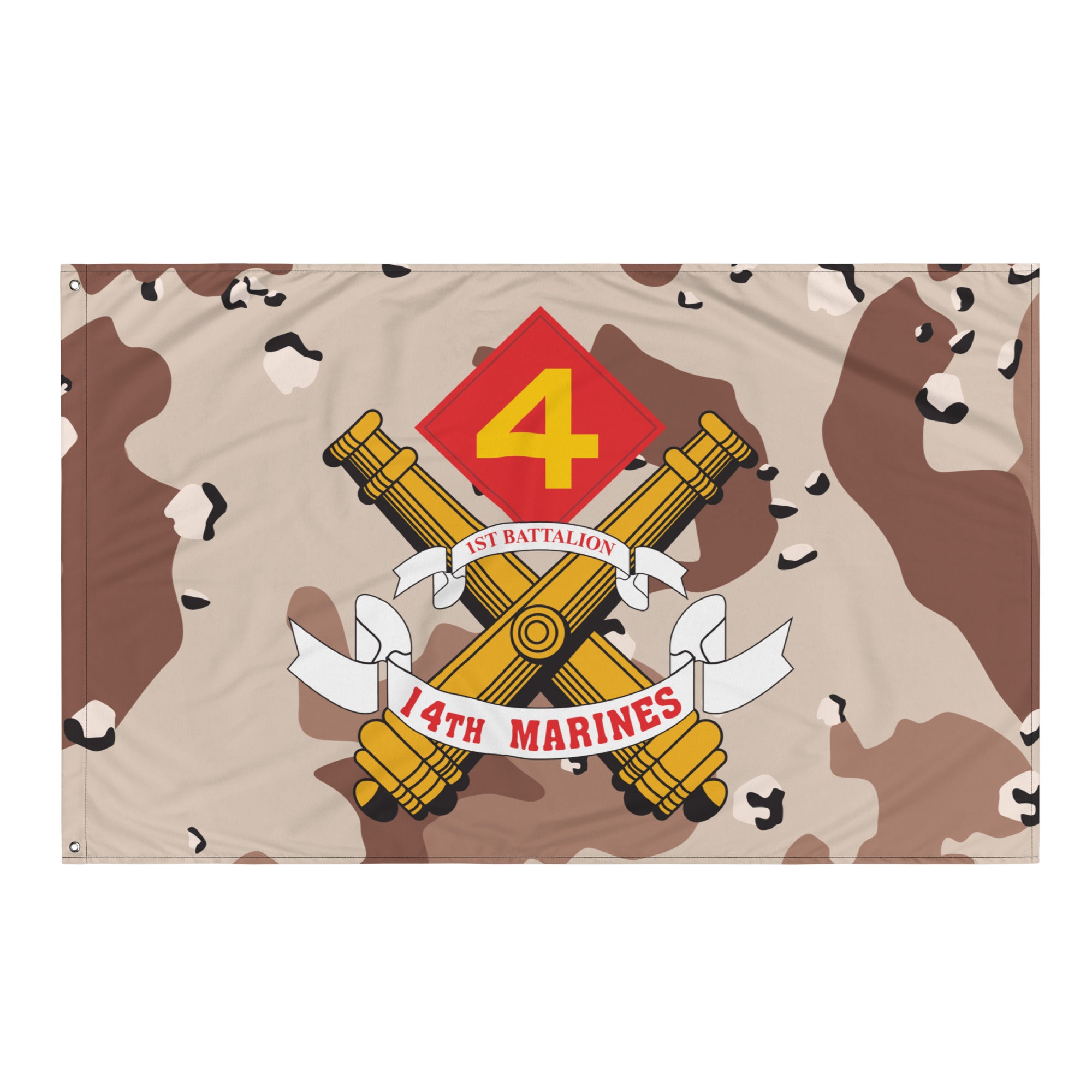 1/14 Marines Unit Emblem Chocolate-Chip Camo Flag