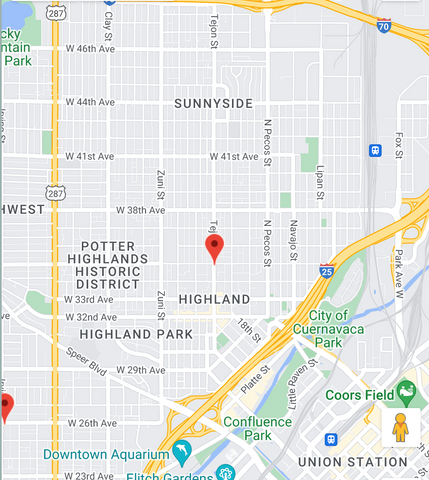 image of White Lotus Therapeutics map Denver Highlands