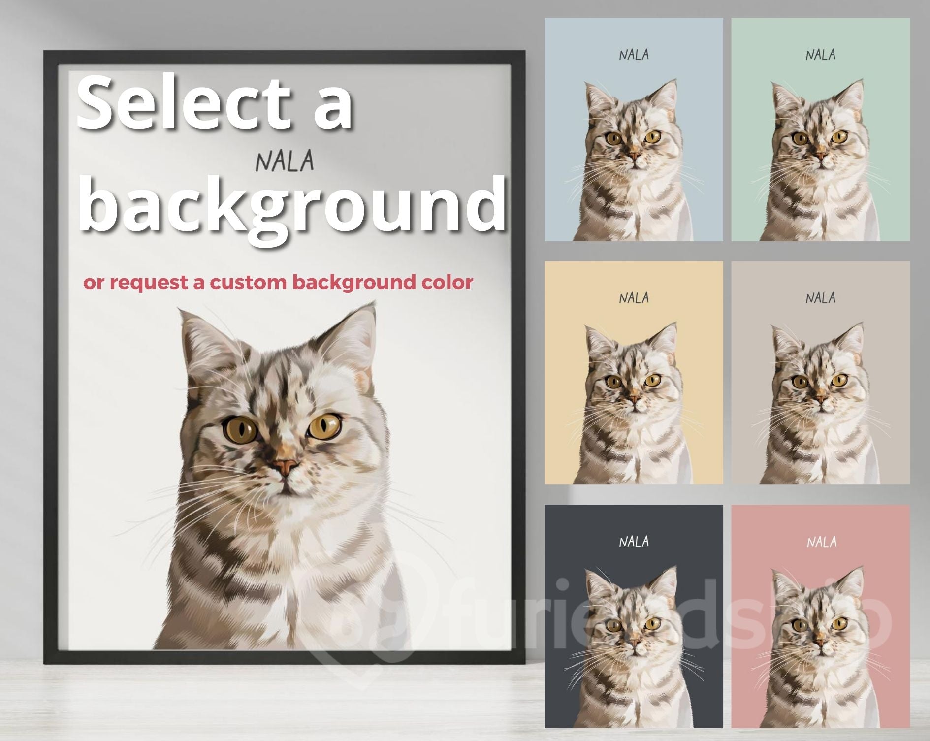 furiendship pet portrait background colors